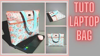 Tuto #DIY simple et facile : coudre une sacoche pour ordinateur portable ,  Le LAPTOP BAG 😍 - YouTube