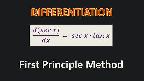 Derivative of sec x / Differentiation / Derivative by First Principle Method