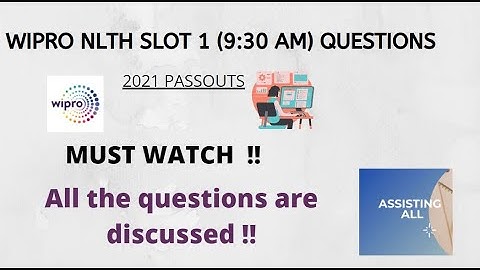 WIPRO NLTH 2021 - SLOT 1  Coding Questions with solutions!!! CRACK Wipro NLTH !!