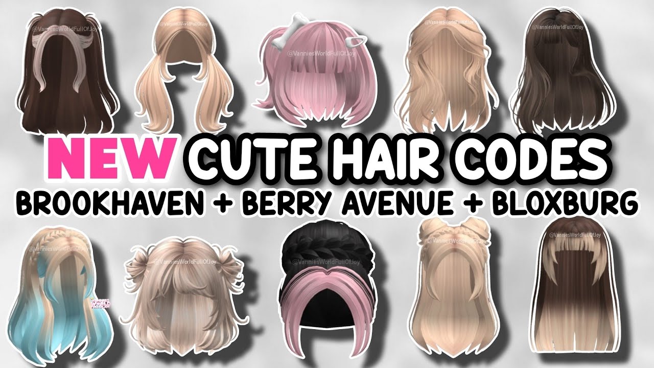 NEW* 10 CUTE HAIR ID CODES FOR BROOKHAVEN 🏡RP, BERRY AVENUE AND