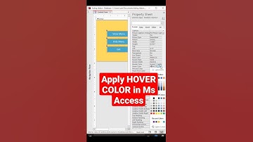 How to Apply HOVER Color in Ms Access