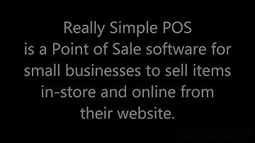 REALLY SIMPLE POS Software with Website Integration 1 - A must have for most businesses