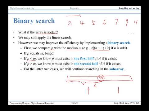 「程式設計」第六講「Algorithms and Recursion」7 - YouTube