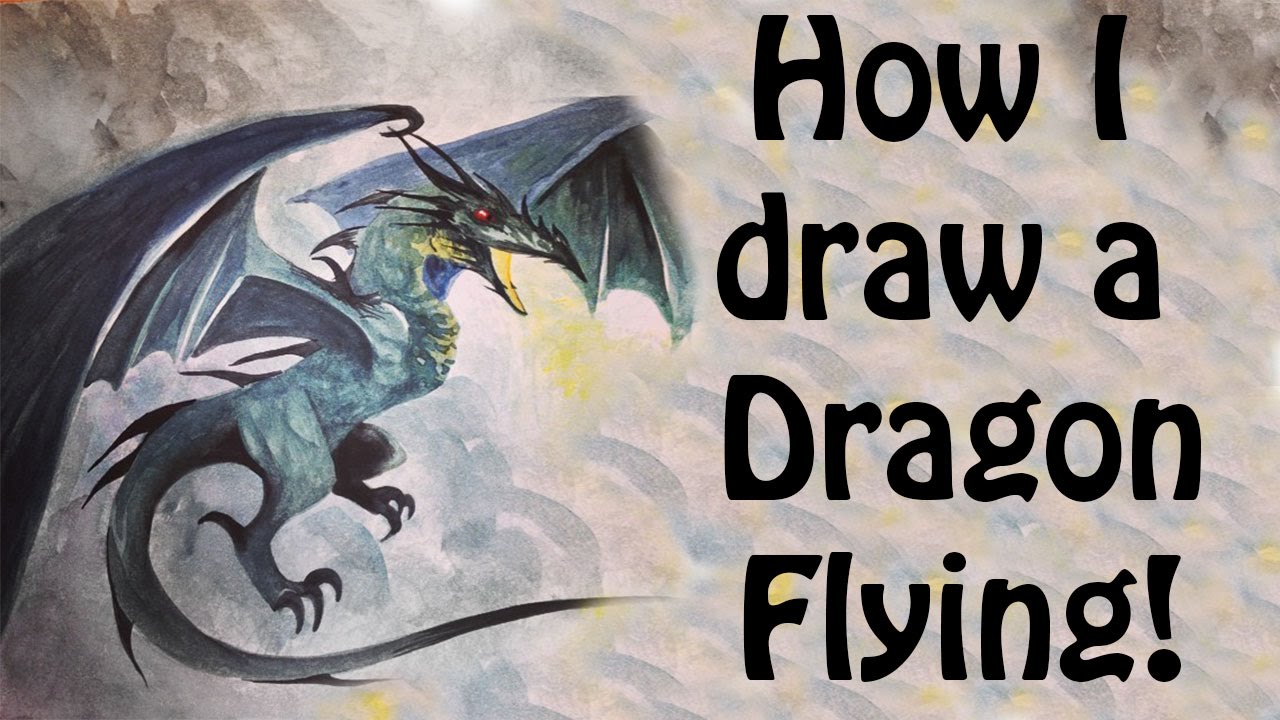 How to Draw a DRAGON  Flying Dragon Drawing lesson _ Very Easy 