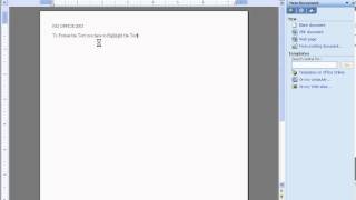 10 MS Office Word 2003 Highlight the Text