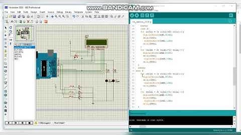 arduino simulasi proteus tombol + led + lcd