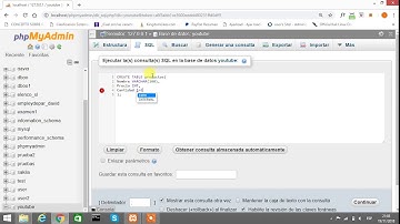 MySQL XAMPP _ SQL Crear tabla (Mediante comandos SQL)