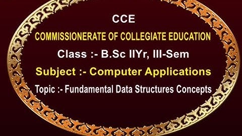 CCE || Computer Applications - Fundamental of Data Structures Concepts || LIVE With A.Inna Reddy
