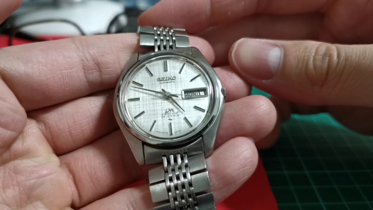 Vintage Seiko Lord Matic SPECIAL 5206 6010 Linen Dial Day Date - YouTube