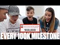 RELIVING EACH 100K MILESTONE ON THE ROAD TO ONE MILLION SUBSCRIBERS! 900,000 SUBSCRIBERS CELEBRATION