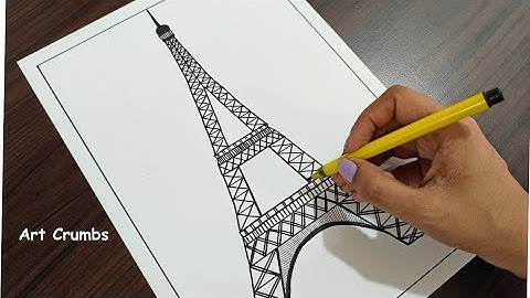 How to draw Eiffel Tower /Eiffel tower drawing step by step /Easy Eiffel Tower drawing for Beginners