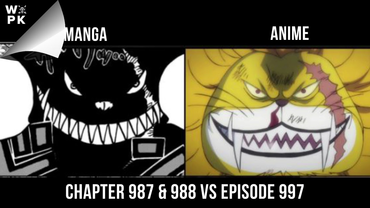 Comparison Episode 997 Vs Chapter 987 9 One Piece Youtube