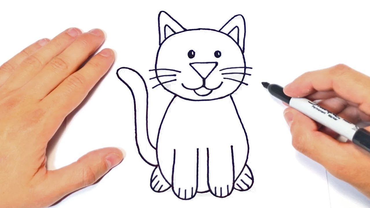 EASY How to Draw a CAT PLAYING VIDEOGAMES 