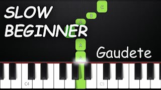 Gaudete | SLOW BEGINNER Piano Tutorial + SHEET MUSIC by Asllen