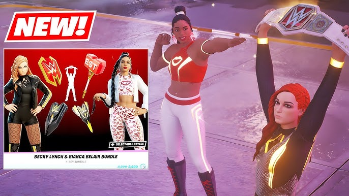 Fortnite Becky Lynch & Bianca Belair WWE Outfits in Game Art Character Fan  Poster Canvas - Dandutee