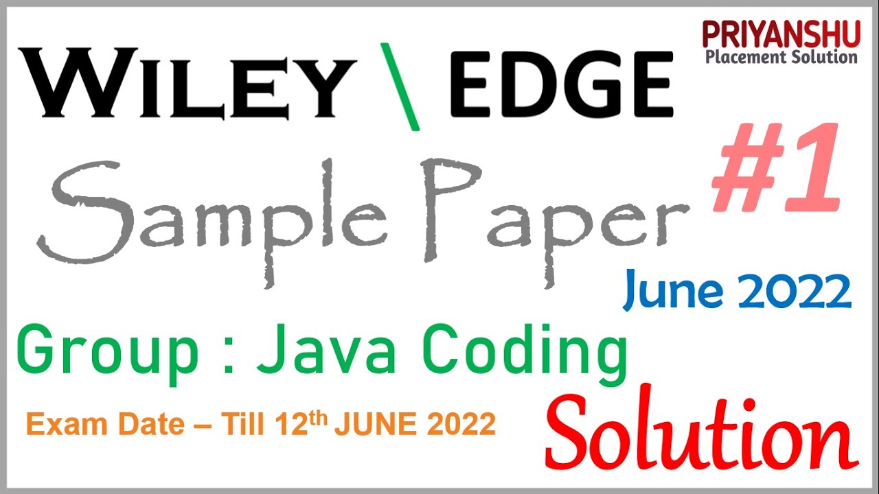 wiley-edge-java-coding-question-wiley-edge-sample-paper-solution-wiley-java-programming