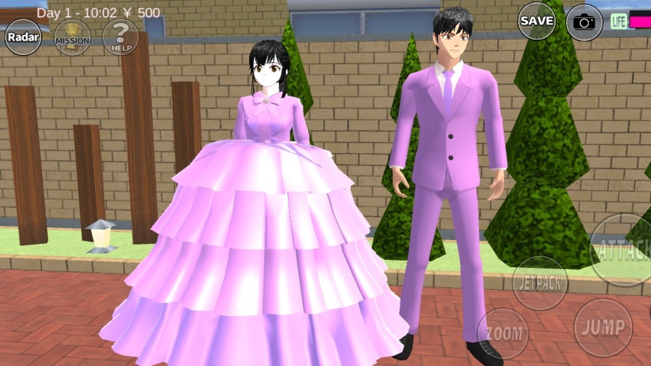 Beautiful Light Purple princes Gown tutorial sakura School simulator 💜 