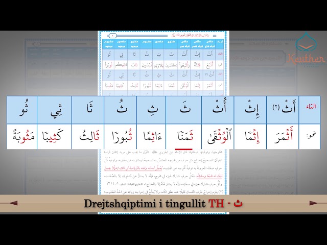 Drejtshqiptimi i tingullit TH - ث