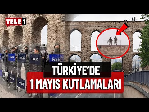 #CANLI Abluka altında 1 Mayıs İşçi Bayramı kutlamaları! Gözler Taksim'de...