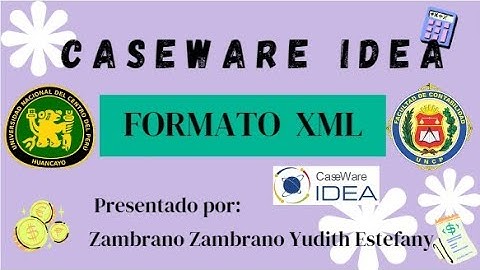 CASEWARE IDEA: IMPORTAR FORMATO DE ARCHIVO XML FCO - UNCP