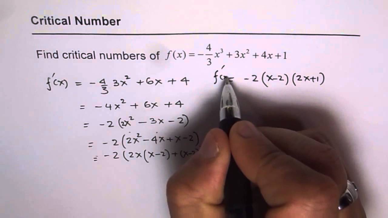 Critical Numbers For Polynomial Function