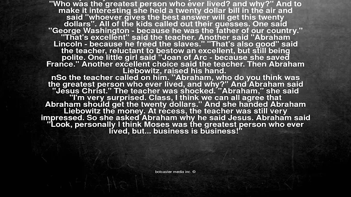 Ok, here is the joke. When Abraham Liebowitz gets ...