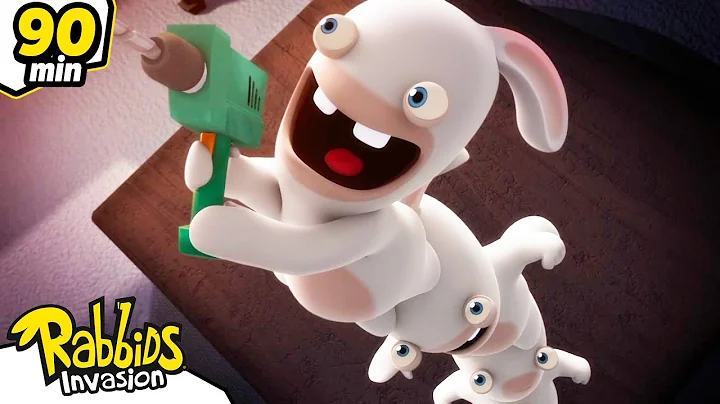 Be careful not to fall! | RABBIDS INVASION 🐰 | 90mn Compilation | Cartoon for kids
