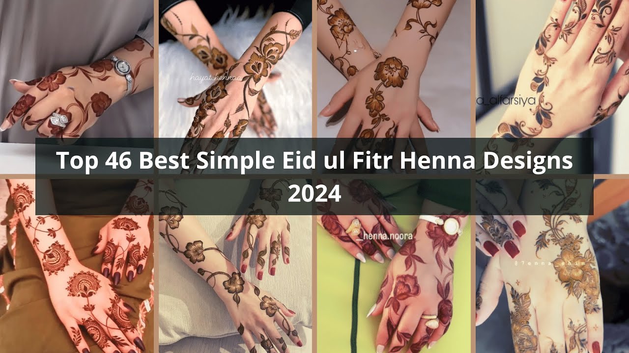 Top 46 Best Simple Eid ul Fitr Henna Designs 2024 | Eid Mehndi Design | Khafeef Henna Designs