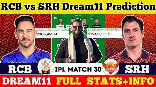 RCB vs SRH Dream11 Prediction|RCB vs SRH Dream11|RCB vs SRH Dream11 Team|