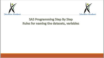 SAS StepByStep Rules for naming the datasets, variables