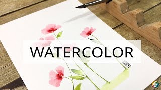 how to use a triangle brush for one stroke watercolor painting