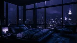 Indulge in Luxury: Night in a High-End New York Apartment | Serene Rain on Window