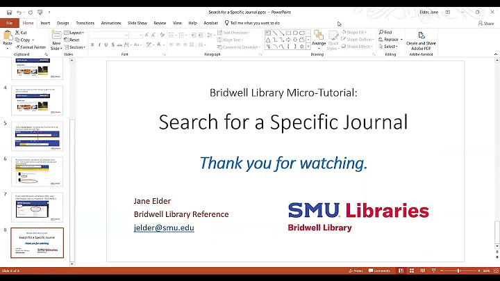 Search for a Specific Journal with Jane Elder