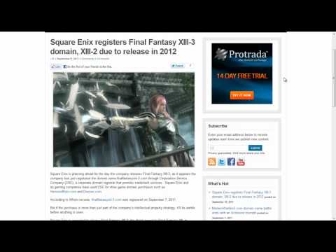 Video: Square Enix Verklaart De Domeinregistratie Van Final Fantasy 13-3 Als Voorzorgsmaatregel