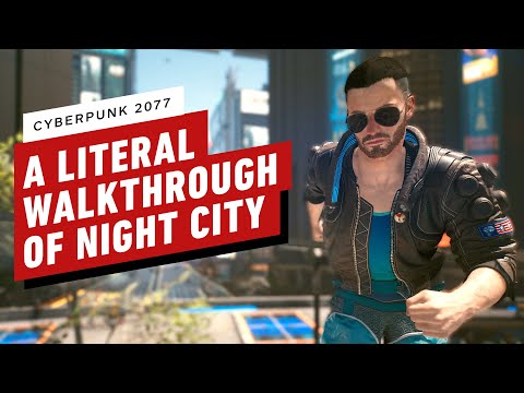 Cyberpunk 2077 - Walking From One End of Night City to The Other (Time Lapse)