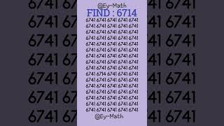 Sharp eyes Locate the hidden 6714 in just 5 seconds! #iq #iqtest #school #shorts #trending