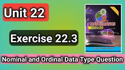 Q1 part e f and g solution || exercise 22.3 class 10 maths || nominal and ordinal type questions
