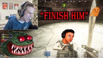 xQc beats TSM Myth in 1v1 Rust PVP Tournament (Both POV and Twitch Chat Reaction!)