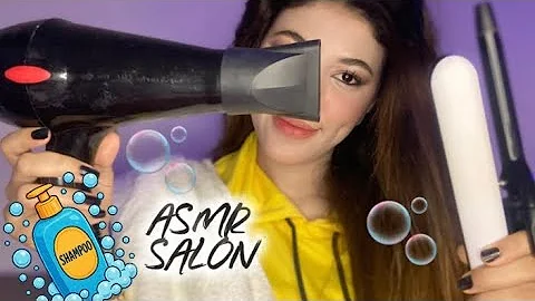 ASMR Salon💛 Hair Wash🫧Blow Dryer/ Haircut✂️/ Straightening/ Curling (No Talking - Fast & Aggressive)