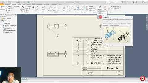 Xuất bản vẽ 2D trong Inventor: Cách đánh số chi tiết bản vẽ lắp || Inventor
