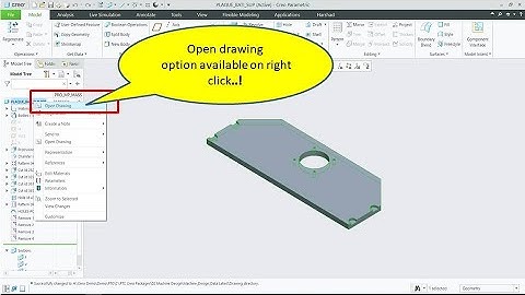 Direct Open drawing of a Active model in Creo Parametric