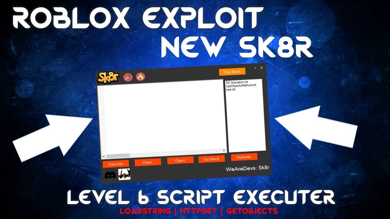 Roblox Sk8r New Exploit Script Executer Lvl 6 Loadstring Httpgetsgetobjects Working - 