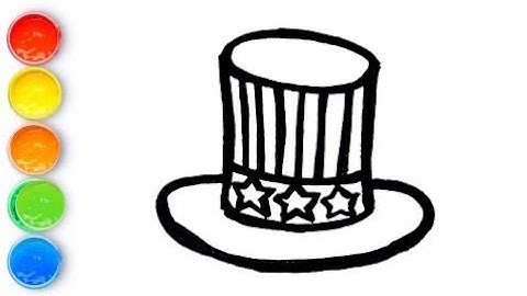 How to Draw and Color Fourth of July Hat|Easy Drawing for Kids|Easy cap drawing for beginners|kids