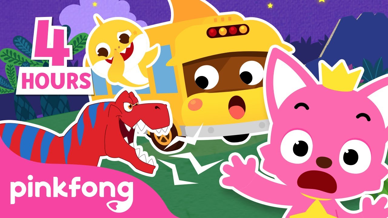 [BEST] Kids Fun Cartoon Compilation | Bus Car Dinosaurs Stories, Baby Shark Hide & Seek | Pinkfo