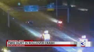 Rollover crash on I-40 sends two people to hospital