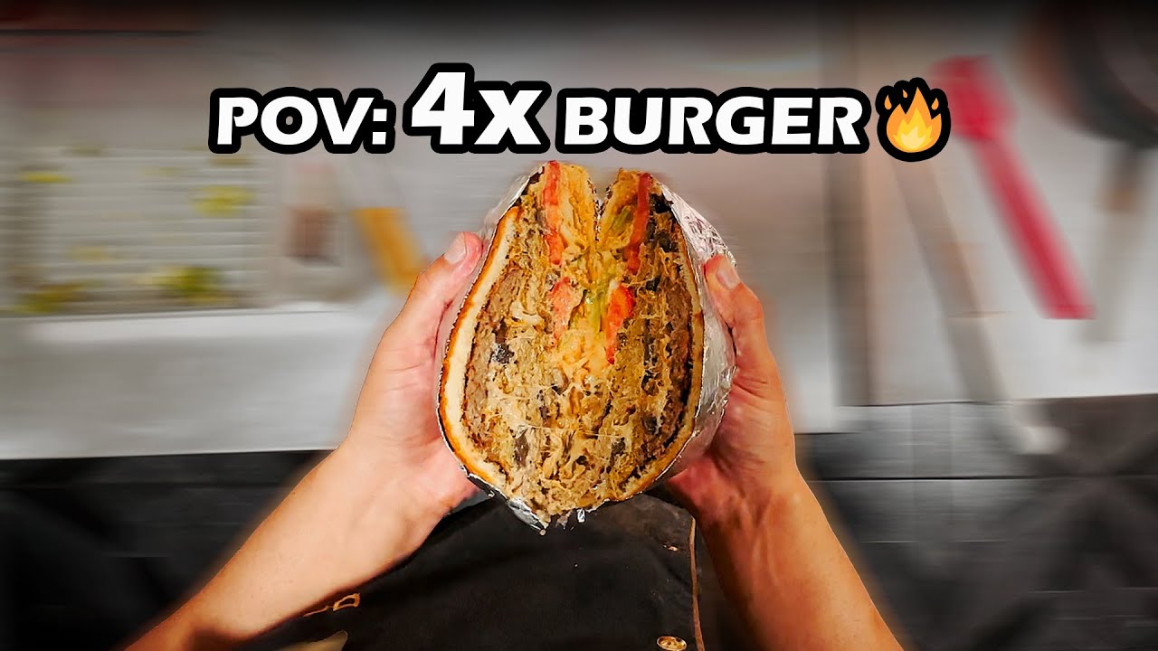 Insane POV Cooking: Building a 4-Layer Cheese Loaded Burger 🍔🔥