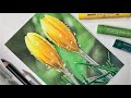 Oilpastel drawing/drawing flowers 🌝