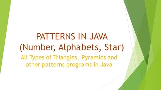 Pattern Programs in Java Part- 3 | Dr. Monika Tripathi
