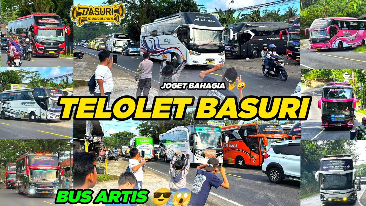 UNIK!! KOMPILASI TELOLET BASURI BUS ARTIS PAPAN ATAS PART 2😍