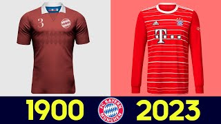 2022-23 جميع قمصان نادي بايرن ميونيخ من 1900 إلى 2023 | تطور مجموعات نادي بايرن ميونيخ لكرة القدم